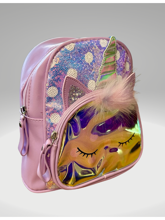 Παιδική τσάντα μωβ Unicorn πλάτης