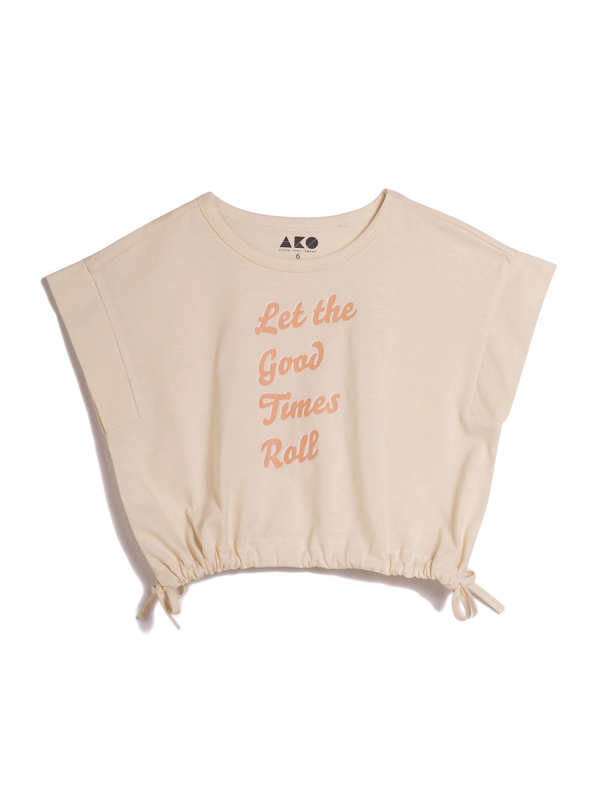 Μπλούζα κοντομάνικη εκρού Let the good time roll