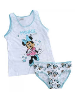 Disney Παιδικό Σετ Βρακάκι με Φανελάκι Λευκά Minnie