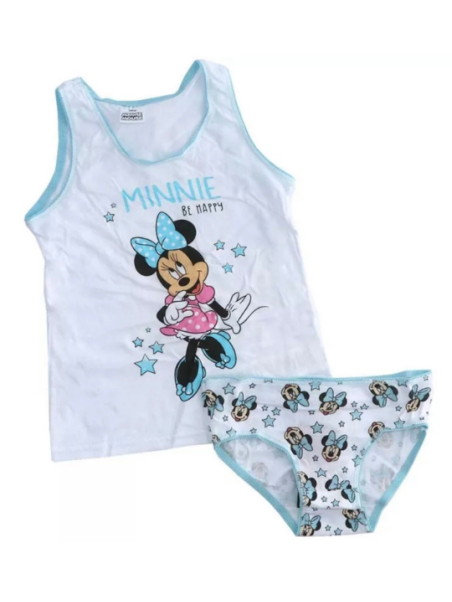Disney Παιδικό Σετ Βρακάκι με Φανελάκι Λευκά Minnie