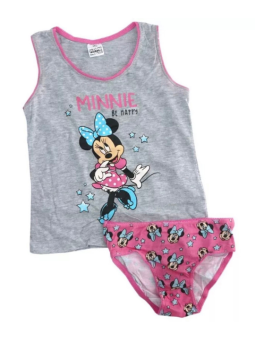 Disney Παιδικό Σετ Βρακάκι με Φανελάκι Γκρι Minnie