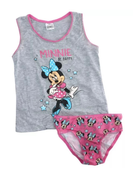 Disney Παιδικό Σετ Βρακάκι με Φανελάκι Γκρι Minnie