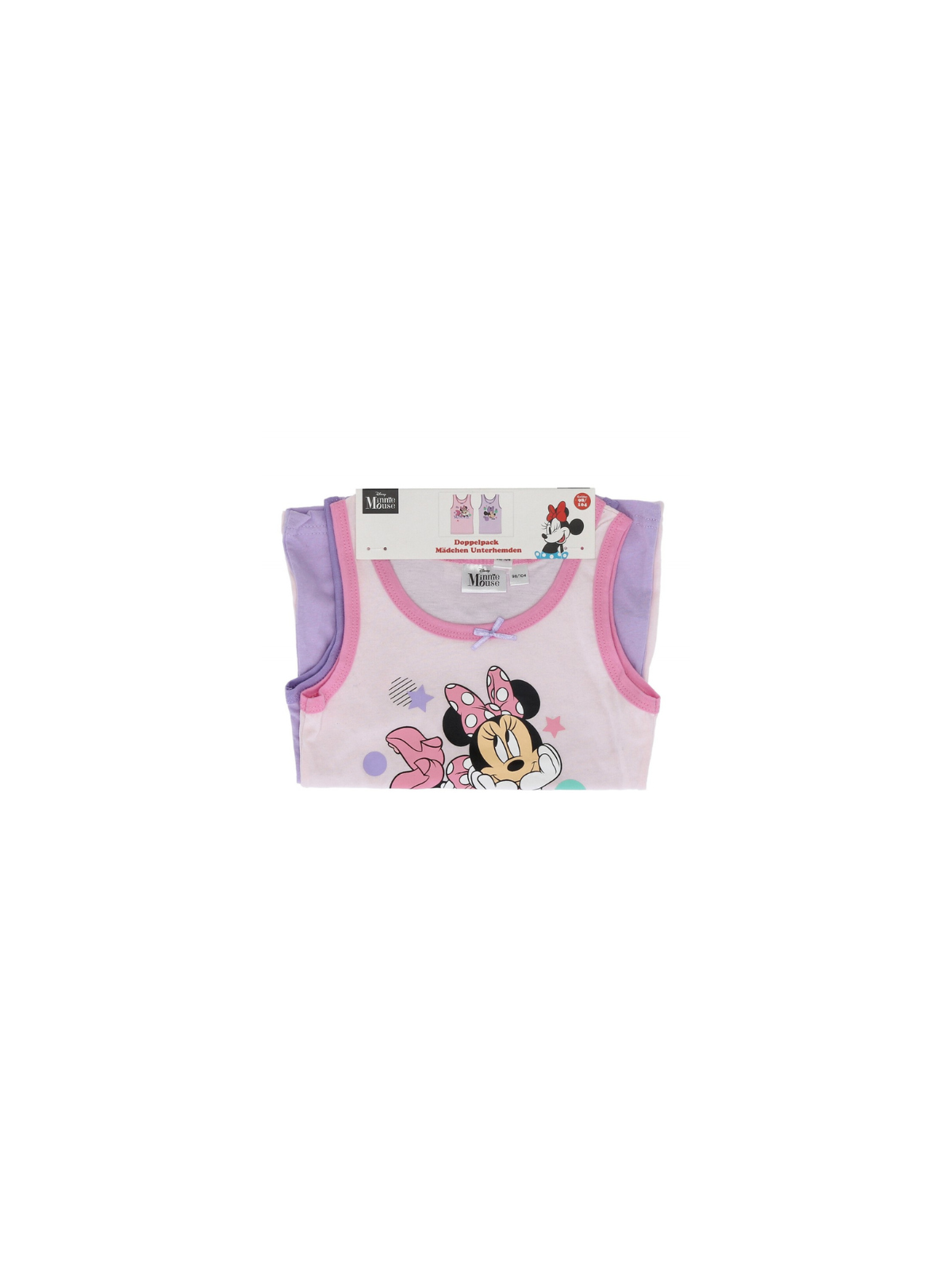 DISNEY Παιδικό φανελάκι 2τμχ. Minnie Mouse χωρίς μανίκι με σχέδιο για κορίτσι
