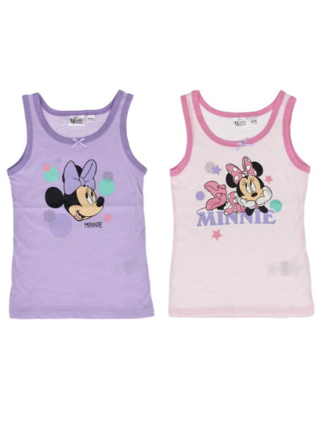 DISNEY Παιδικό φανελάκι 2τμχ. Minnie Mouse χωρίς μανίκι με σχέδιο για κορίτσι