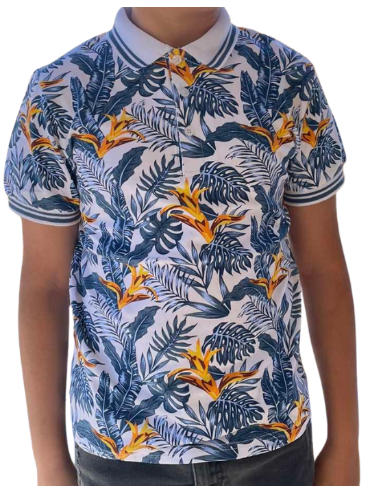 Παιδικό T-shirt Polo Green Leaf Design