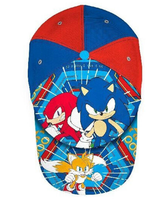 Καπέλο Παιδικό Jockey Βαμβακερό Μπλε & Κόκκινο Sonic