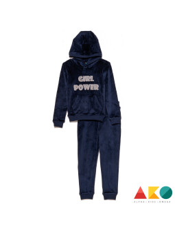 Σετ φόρμας βελουτέ GRL POWER AKO
